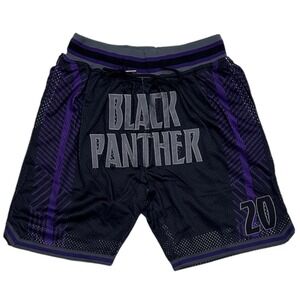 Black Panther T'Challa Marvel Men's Headgear Classics Mesh Baseketball Shorts